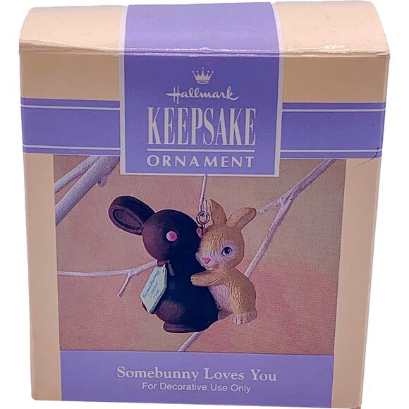 Rare 1992 Hallmark Keepsake Easter Ornament Somebunny Loves You in Mint Box - Picture 1 of 8